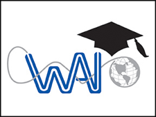 The WAI Education logo portrayed with the WAI logo and a graduation cap.