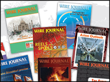 A collage of Wire Journal International covers through the years.